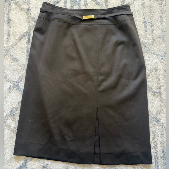 Escada Black Pencil Skirt with Gold Belt buckle - size 36 - Picture 1 of 4